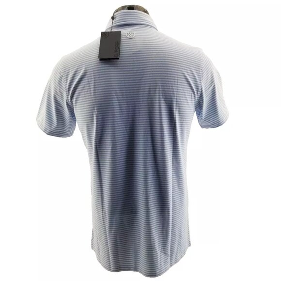 G/Fore Short Sleeve Golf Polo Shirt Mens  Sky Stripe - Picture 2 of 8